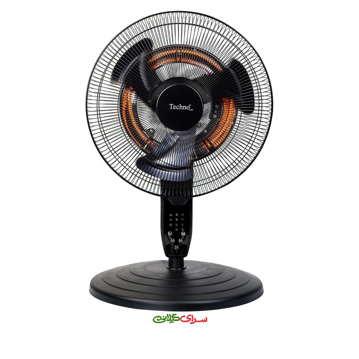 پنکه فن هیتر ایستاده کنترل دار مشکی تکنو مدل Te-9600