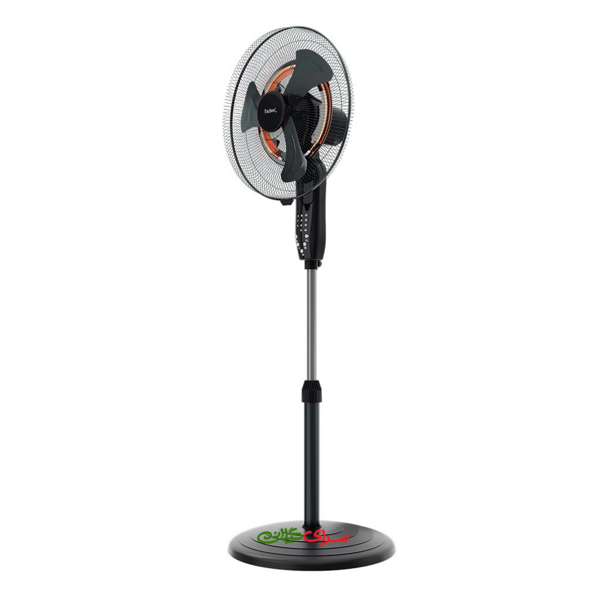 پنکه فن هیتر ایستاده کنترل دار مشکی تکنو مدل Te-9600