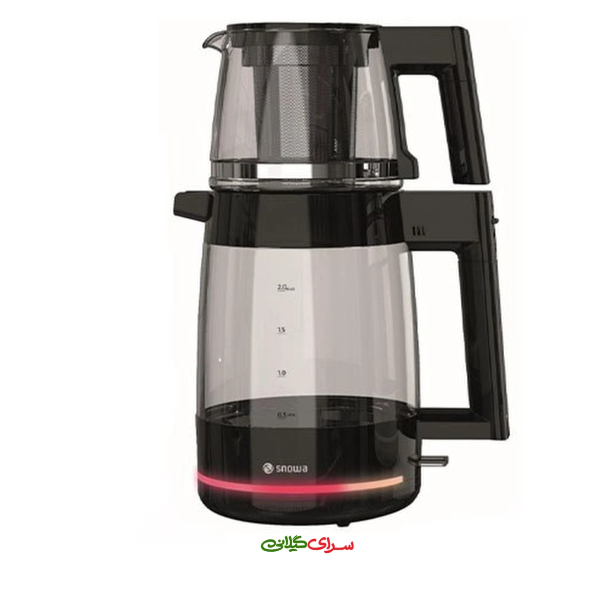 چای ساز روهمی 2 لیتری پیرکس مشکی اسنوا مدل STM-GS1650BK