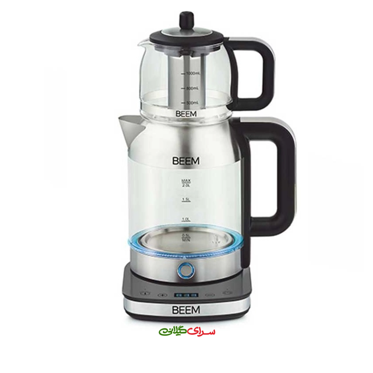 چای ساز رو همی 2 لیتری پیرکس مشکی بیم مدل PURECHAI30101