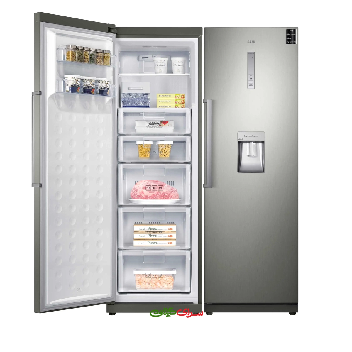 یخچال فریزر ساید بای ساید 40 فوت نو فراست سیلور سام مدل RR55-RZ55