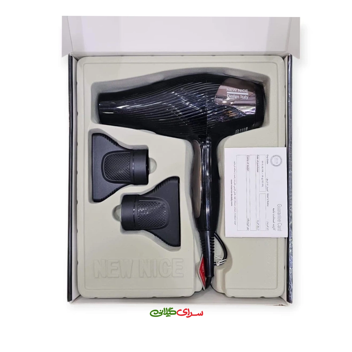 سشوار حرفه ای کراتین مشکی نیونایس مدل NW-7777