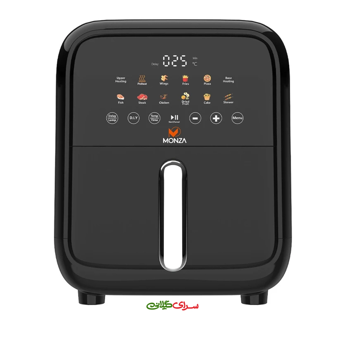 سرخ کن 8 لیتری 2 المنت دیجیتال مشکی مونزا مدل M-AF8002