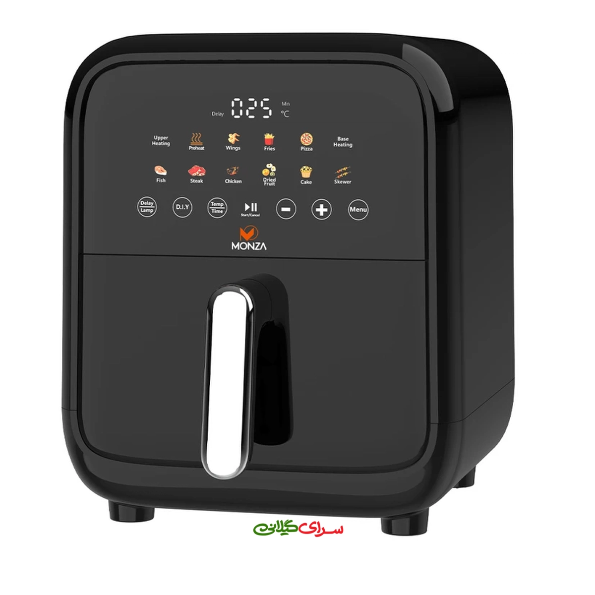 سرخ کن 8 لیتری 2 المنت دیجیتال مشکی مونزا مدل M-AF8002