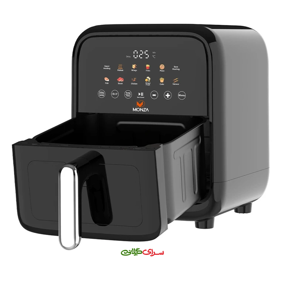 سرخ کن 8 لیتری 2 المنت دیجیتال مشکی مونزا مدل M-AF8002