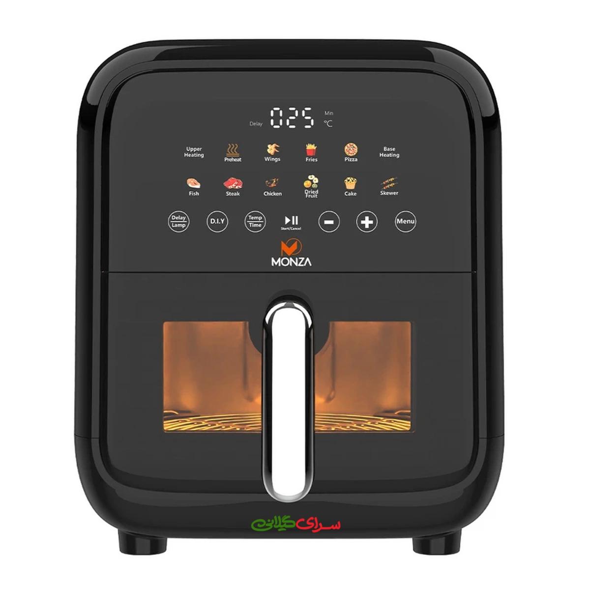 سرخ کن 8 لیتری 2 المنت دیجیتال مشکی مونزا مدل M-AF8002