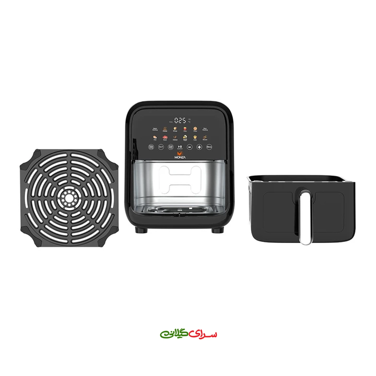 سرخ کن 8 لیتری 2 المنت دیجیتال مشکی مونزا مدل M-AF8002