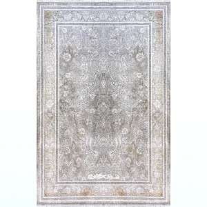 فرش ماشینی ماه نگار کلکسیون ساندرا زرین سیلک 1200 شانه تراکم 3600 کد 100284