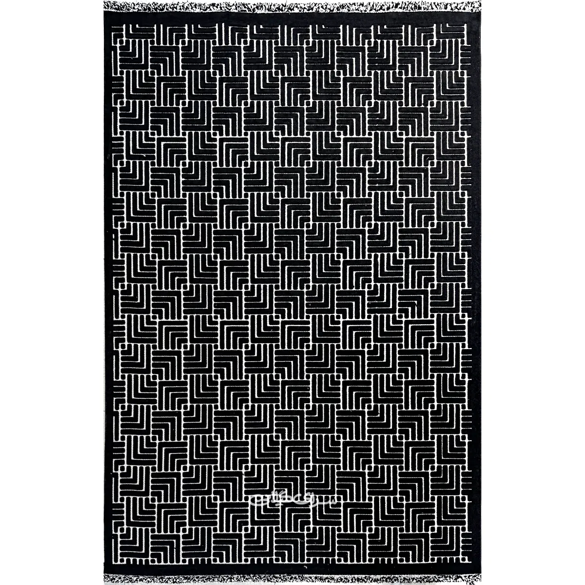 فرش ماشینی میکرو بلک ارمانی 420 شانه تراکم 840 کد 100378
