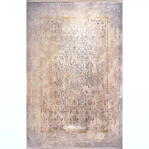 فرش ماشینی کرم طوسی جمیرا اندیشه 1500 شانه تراکم 4500 کد 100265