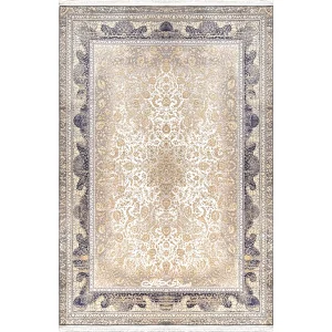 فرش ماشینی طرح مهیار آبی اندیشه 1500 شانه تراکم 4500 کد 100267