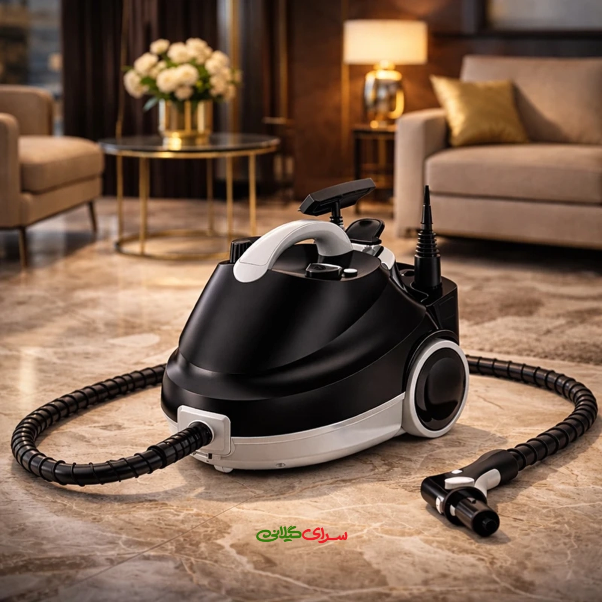 بخار شوی چند منظوره 2000 وات 5 بار مشکی ژانومه مدل CB 7580