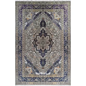 فرش ماشینی کلکسیون ویستان لاوین زرین سیلک 1200 شانه تراکم 3600 کد 100283