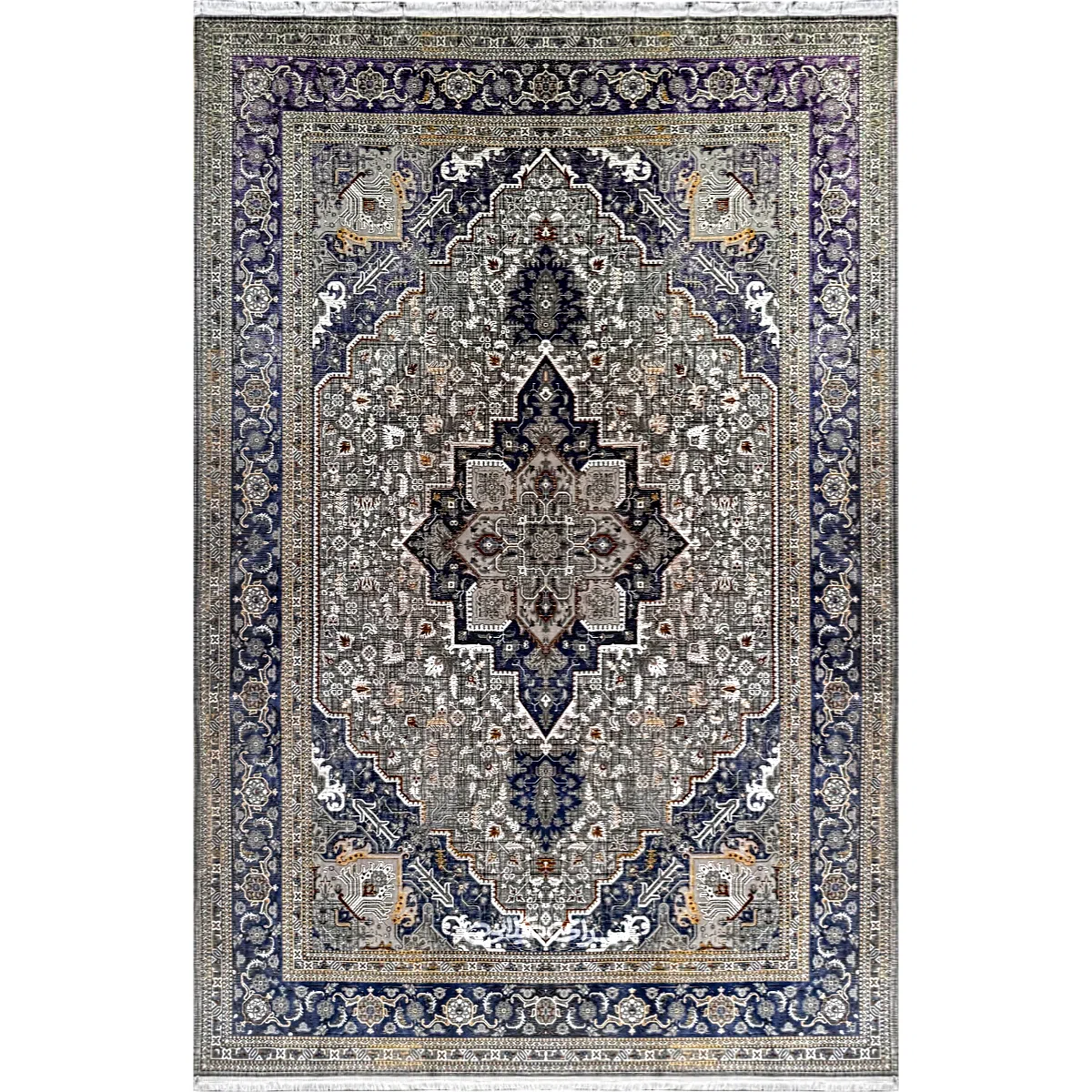 فرش ماشینی کلکسیون ویستان لاوین زرین سیلک 1200 شانه تراکم 3600 کد 100283