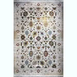 فرش ماشینی ارشام اکرلیک هندلوک نقره ای 1500 شانه تراکم 4500 کد 100298