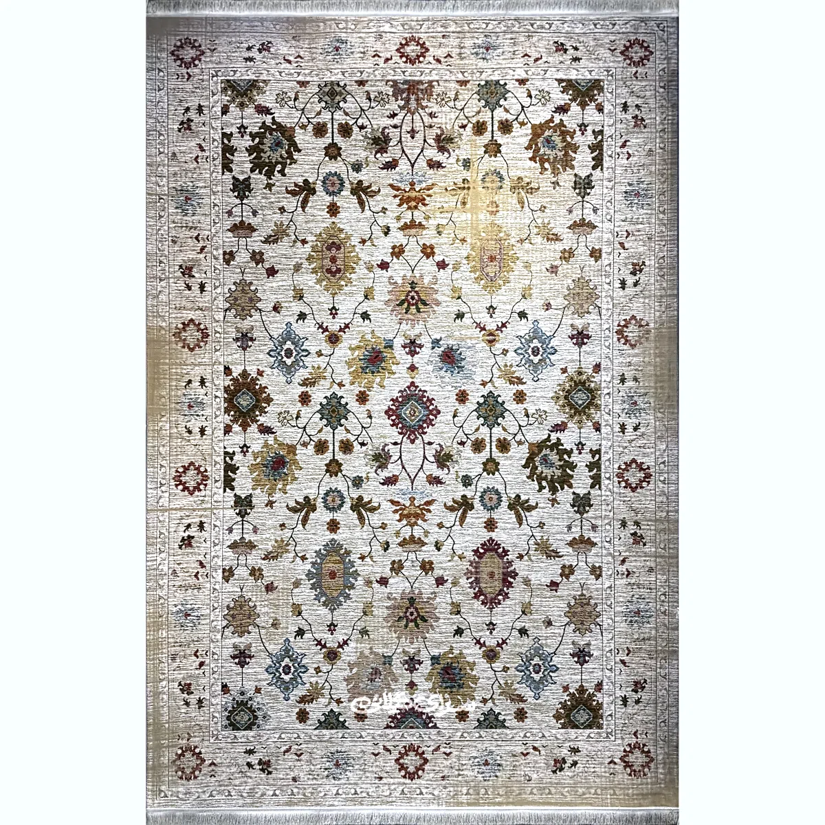 فرش ماشینی ارشام اکرلیک هندلوک نقره ای 1500 شانه تراکم 4500 کد 100298