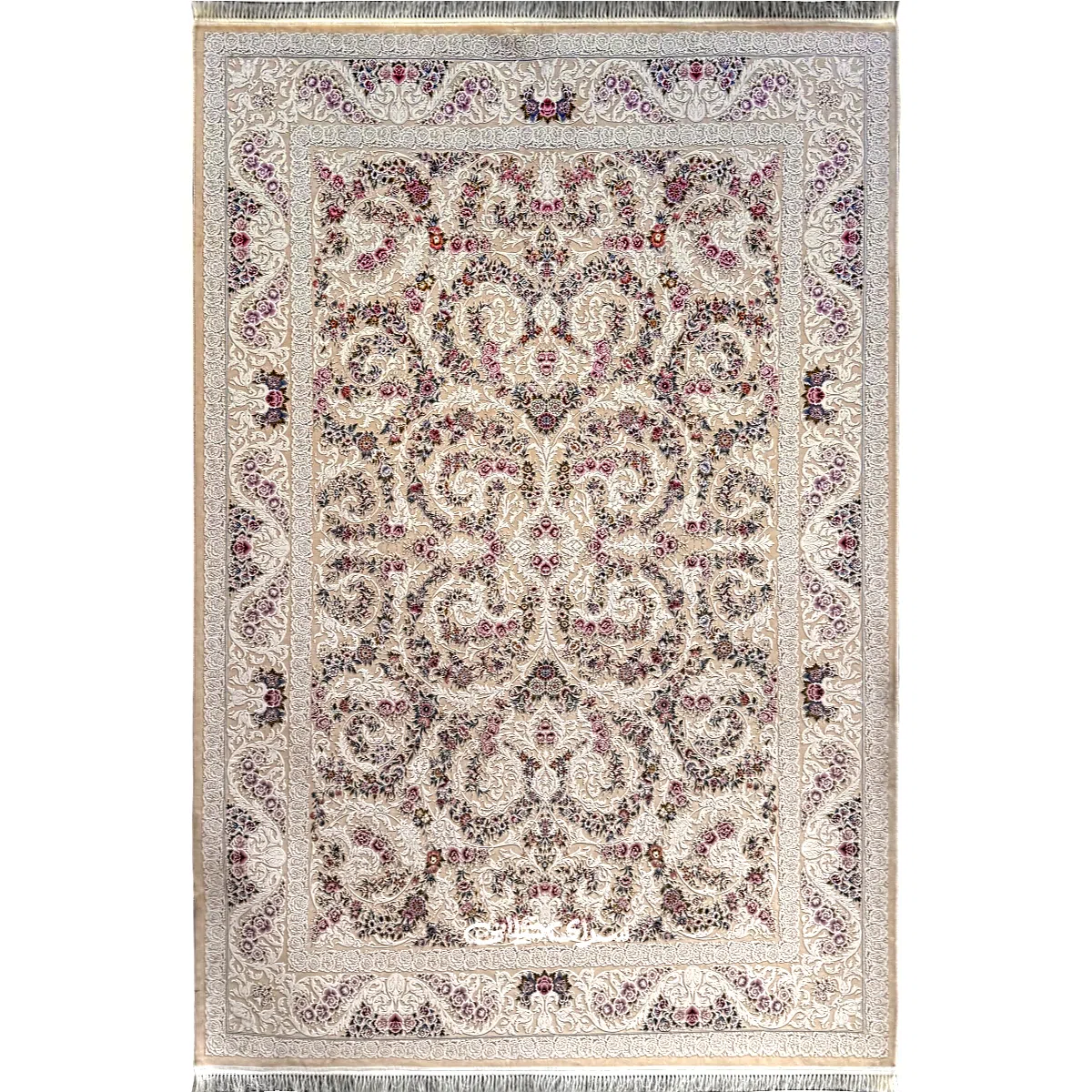 فرش ماشینی خوشه کرم ایده ال 1200 شانه تراکم 3600 کد 100246