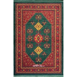 فرش ماشینی بلوچ سبز اکسیر 700 شانه تراکم 2100 کد 100353