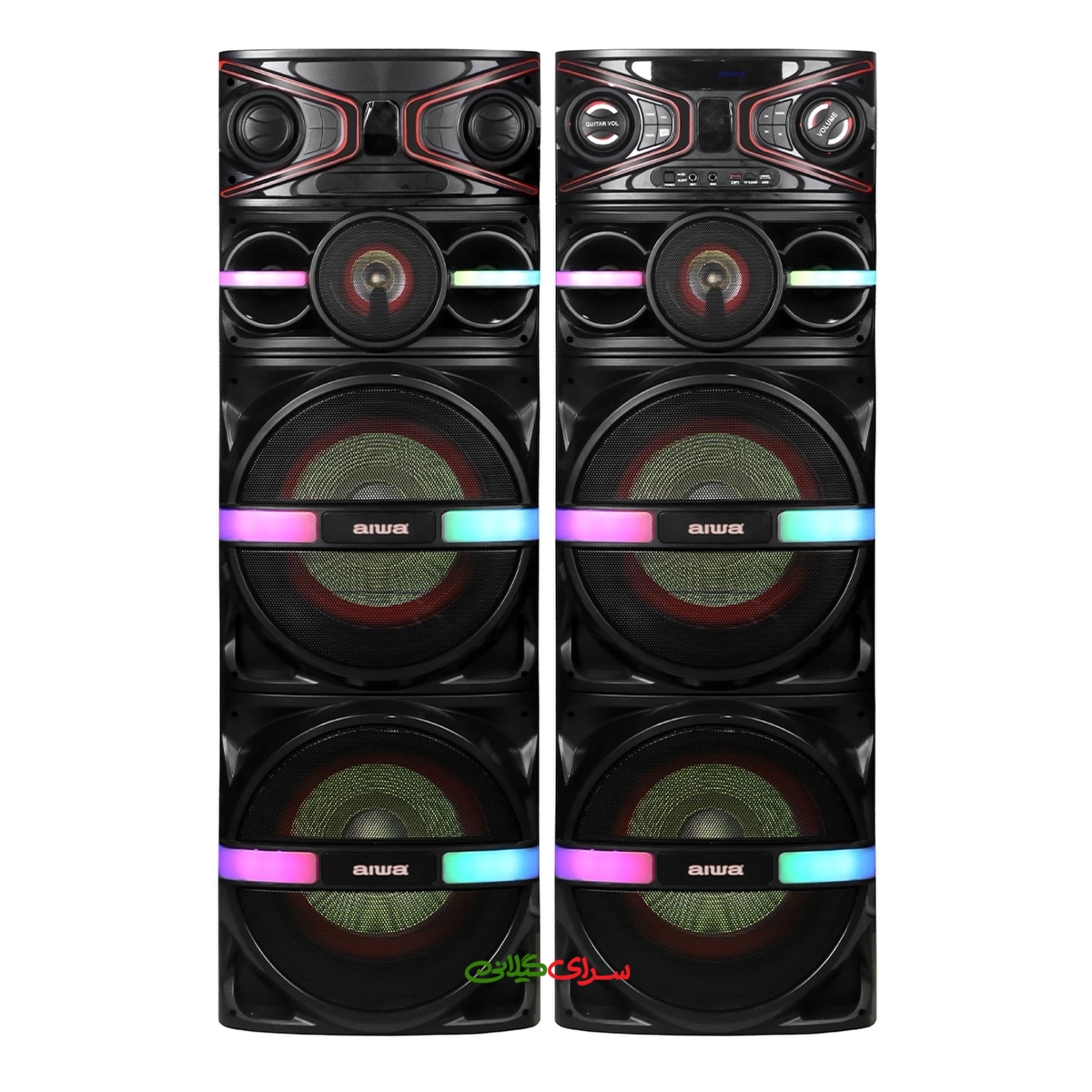 اسپیکر دو تیکه 4 ساب 12 اینچ RGB مشکی ایوا مدل AW-X2124DSP PRO