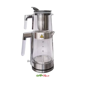 چای ساز رو همی 2 لیتری پیرکس مشکی سفید ترام هاوس مدل TS-200s