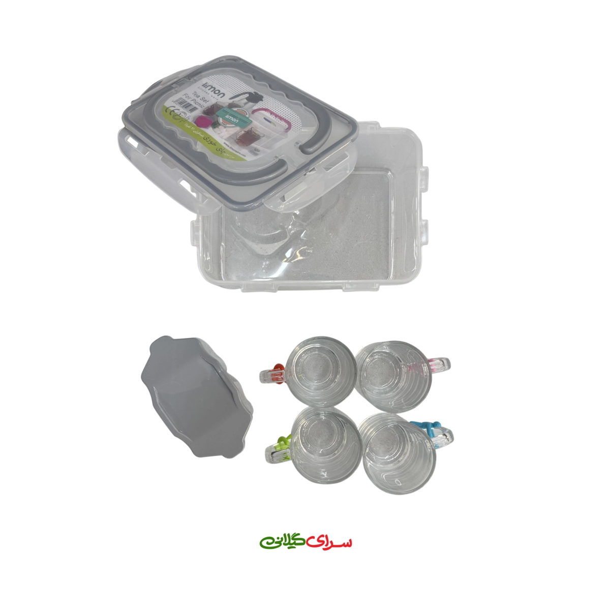 ست چای خوری 4 نفره طوسی لیمون 0732 کد 200433