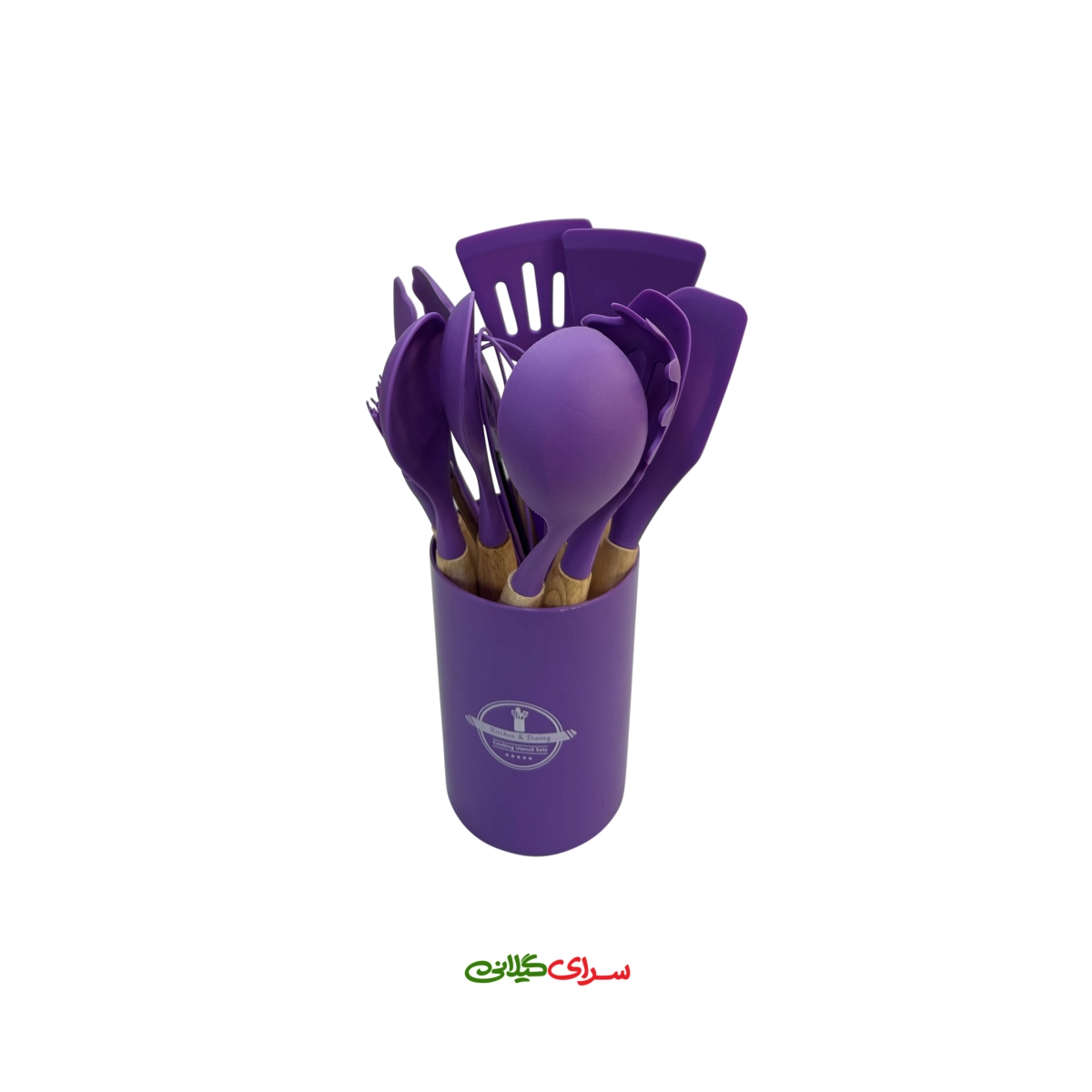 ست 12 پارچه سیلیکونی استند دار بنفش کیچن کد 308255
