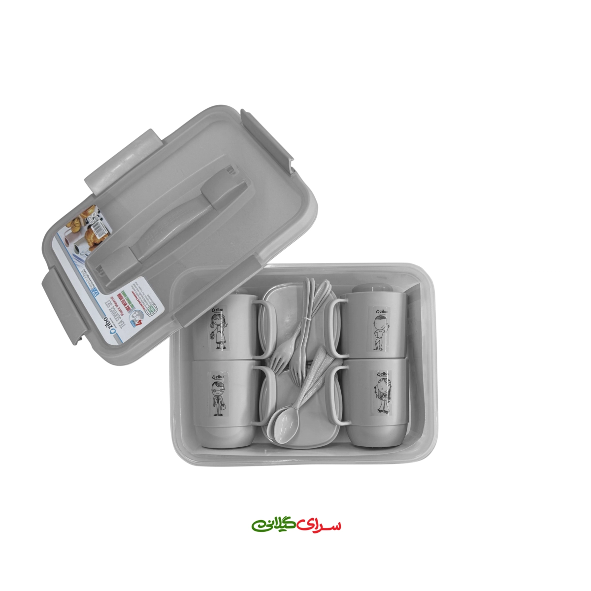 ست چای خوری 4 نفره هاوایی طوسی کد 207007