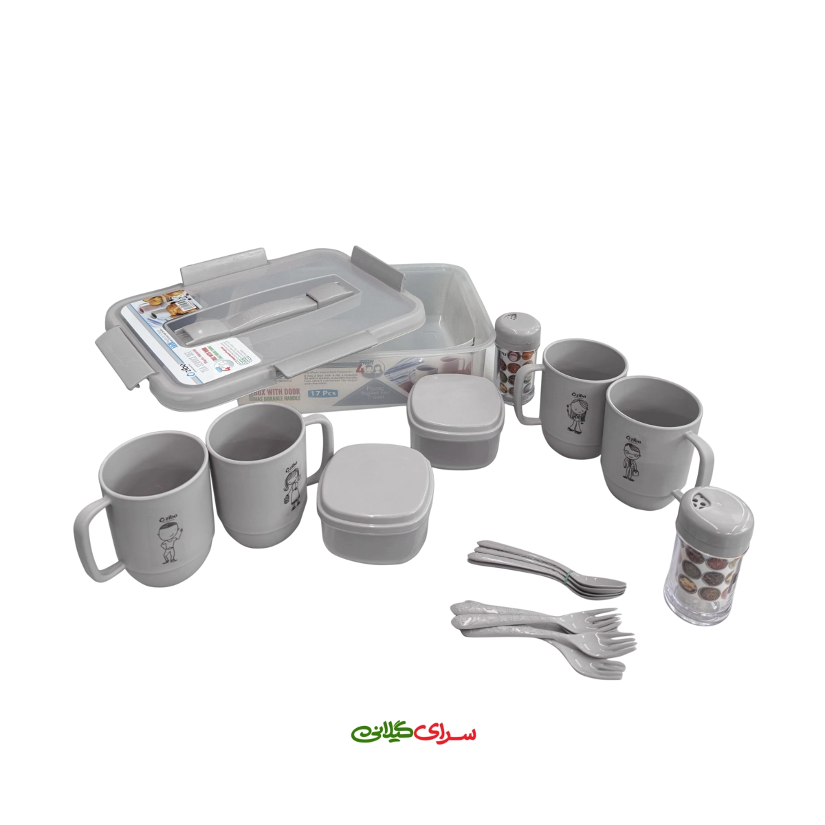 ست چای خوری 4 نفره هاوایی طوسی کد 207007